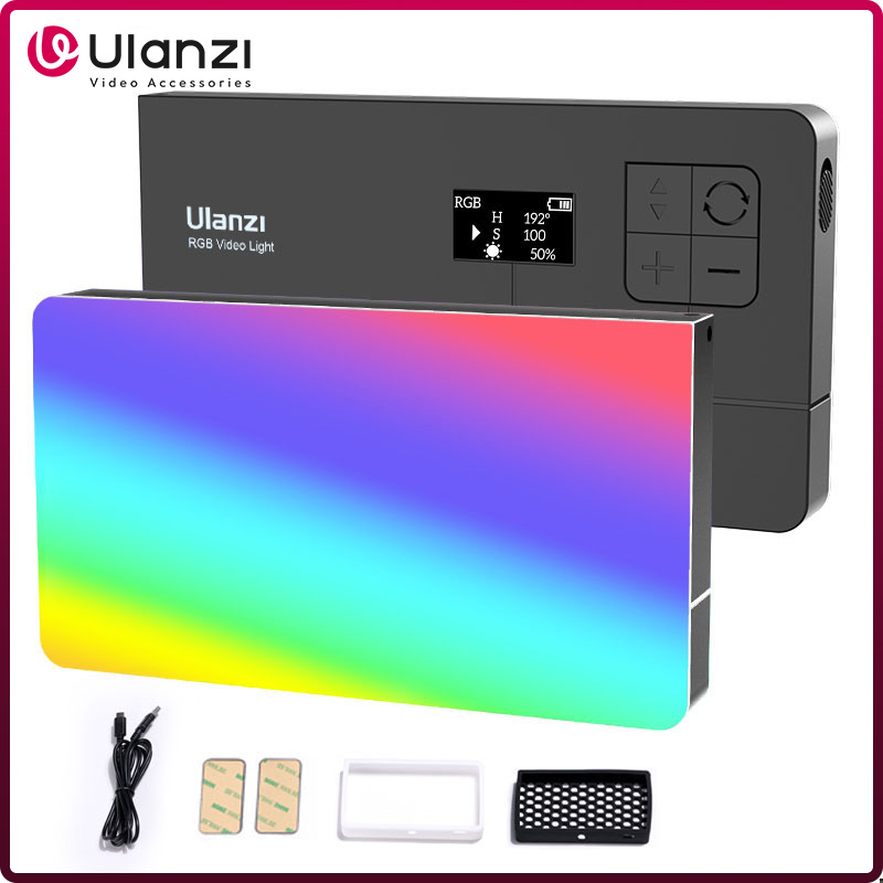 Photography Lighting Board - ルanzi-写真およびカメラ用のLEDビデオライトlt002,7インチ,反転ランプrgb 2500-9000k,ハニカム付き,4000mah