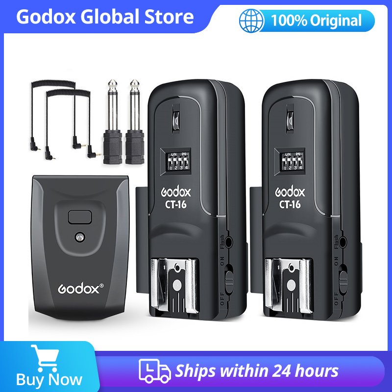 Trigger Receiver Set - Godox CT-16 16チャンネル ワイヤレスラジオフラッシュトリガートランスミッター + 2xレシーバーセット