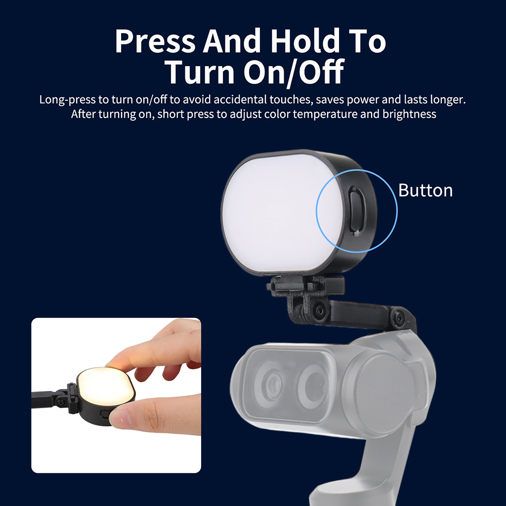 Photography Lighting Kit Portable - Insta360 Luna Ultra用ポータブルジンバルフィルライト、多角度回転、200mAh長時間駆動、ライブストリーム、自撮り、写真撮影用フィルライト