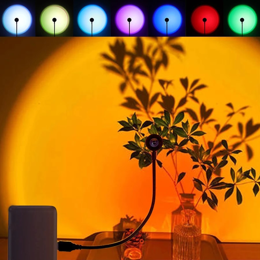 Photography Lighting Wall - MeeToo USB サンセットムードランプ LED プロジェクターネオンナイトライトリビングルームの装飾寝室の背景写真撮影の壁の雰囲気