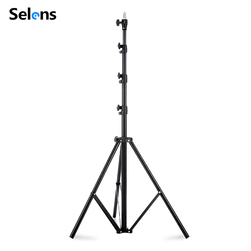 Photography Lighting With Flash - Selens 2.2~3.95m エアクッションライトスタンド アルミ合金三脚ブラケット 写真スタジオ ソフトボックス