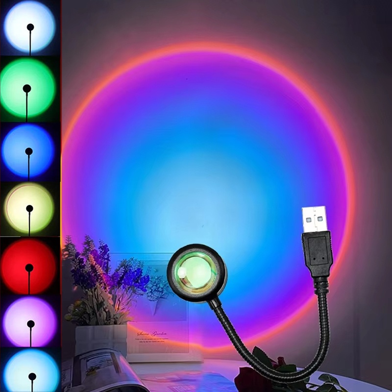 Photography Lighting Wall - クリエイティブウォールプロジェクションデコレーションUSB LEDサンセット写真撮影ライト、写真スタジオ、自撮り、リビングルームの壁プロジェクター、ルームデコレーション用