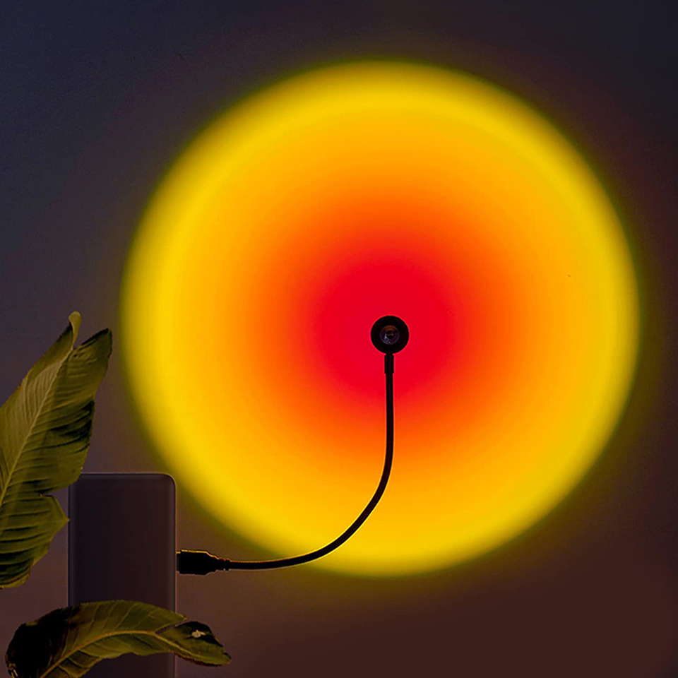 Photography Lighting Wall - 1x USB サンセットランプ LED レインボーネオンナイトライトプロジェクター写真撮影壁雰囲気照明寝室ホームルーム装飾ギフト