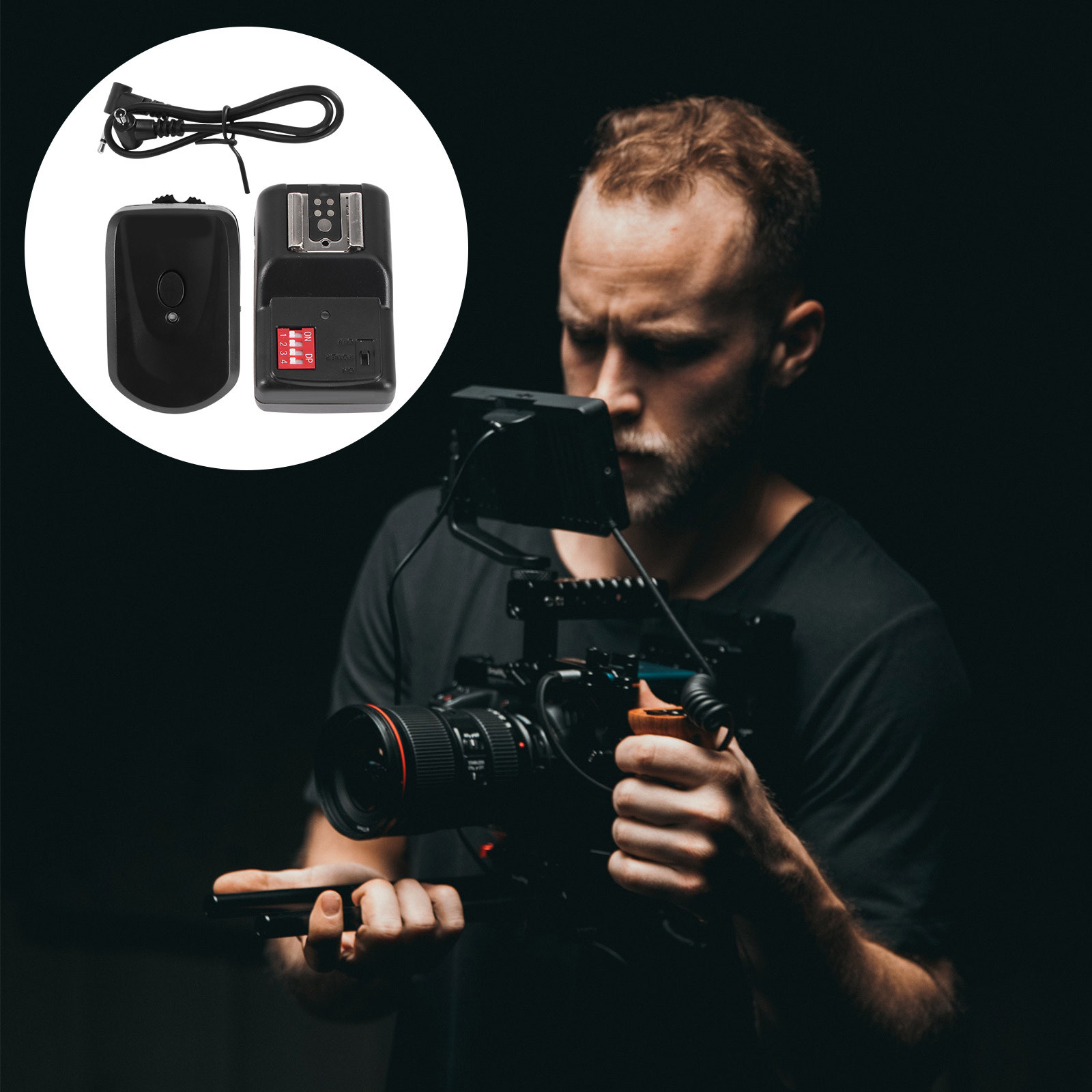 Trigger Receiver Set - 16チャンネルワイヤレスフラッシュトリガーセット 信号送信機・受信機 簡単操作 リモート スタジオ アウトドア