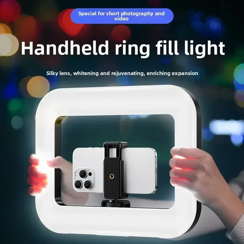 Photography Lighting Patterns - ポータブルハンドヘルドリングLEDライト 新型ウサギケージ照明 撮影用ランプ モバイルライブ配信 セルフィーライト装飾用