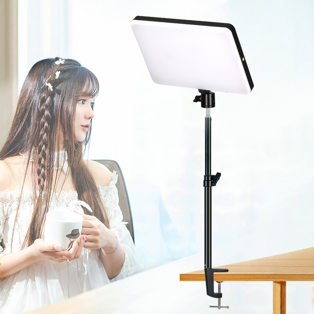Photography Lighting Board - LED調光可能ビデオ照明パネル,写真スタジオランプ,ライブストリーム,ヨーロピアンプラグ,10インチ,3200k-6000k