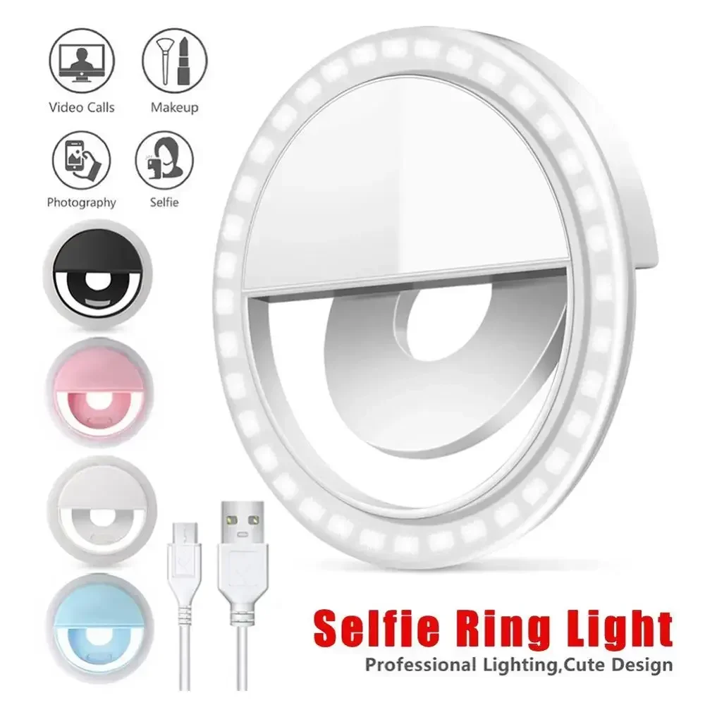Photography Lighting Patterns - LED Selfie リングライト携帯電話クリップオンランプポータブル USB 充電 LED