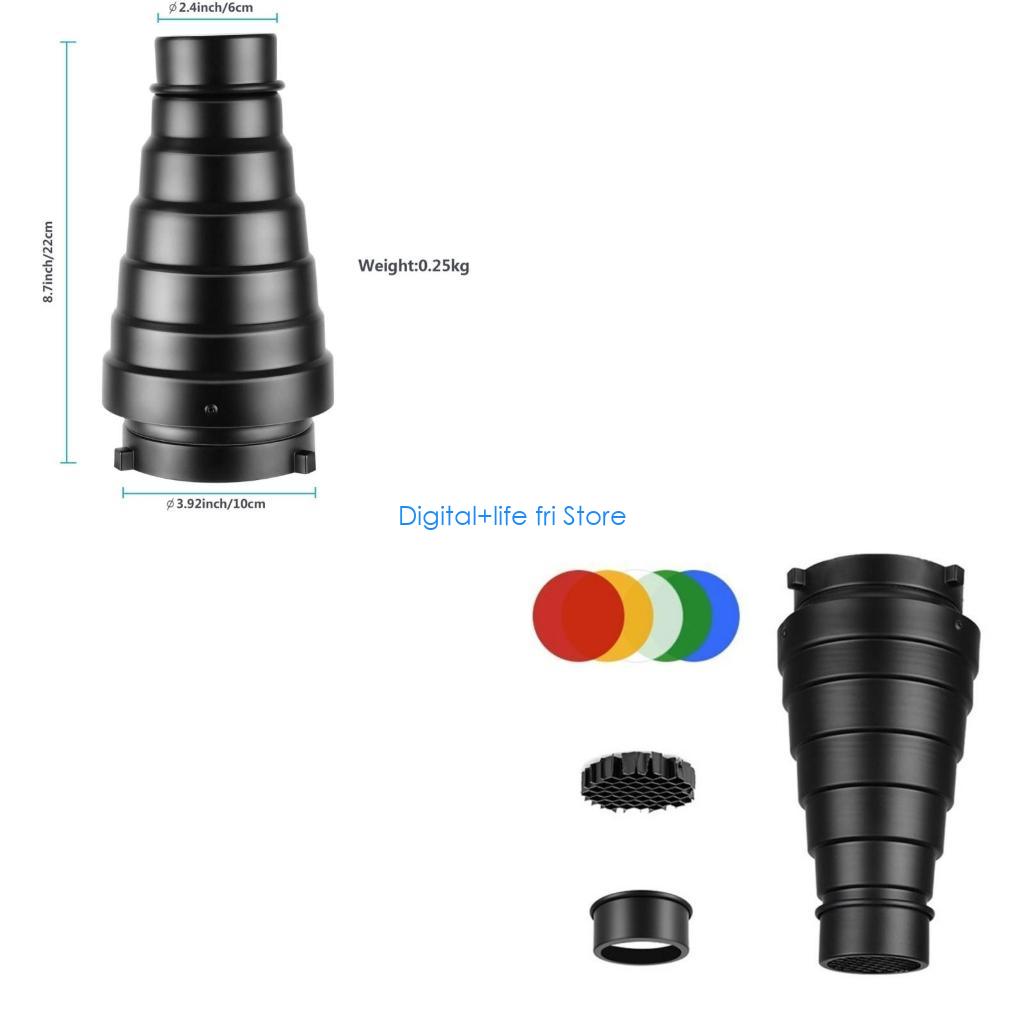 Photography Lighting Modifiers - E06D 写真メタル スヌート キット ボーエンズ マウント