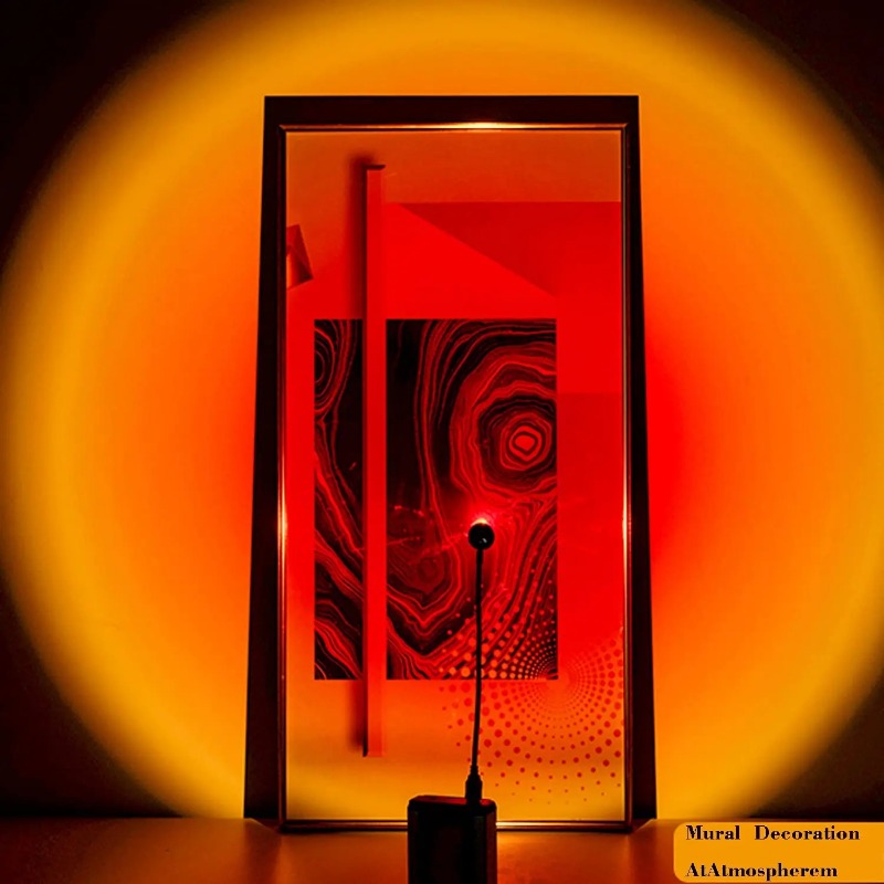 USB サンセットプロジェクションランプ虹の雰囲気ナイトライ - Photography Lighting Wall のレビューと価格