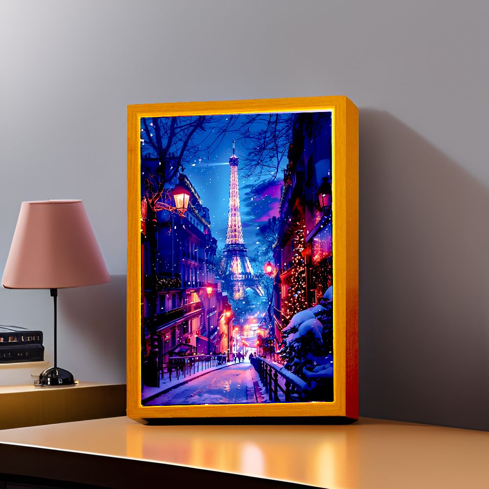パリの街の美しい絵画,フォトフレーム,LEDナイトライト,ウ - Photography Lighting Board のレビューと価格