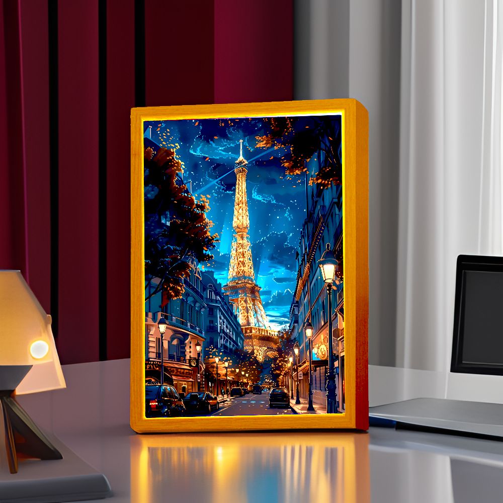 パリの街の美しい絵画,フォトフレーム,LEDナイトライト,ウ - Photography Lighting Board のレビューと価格