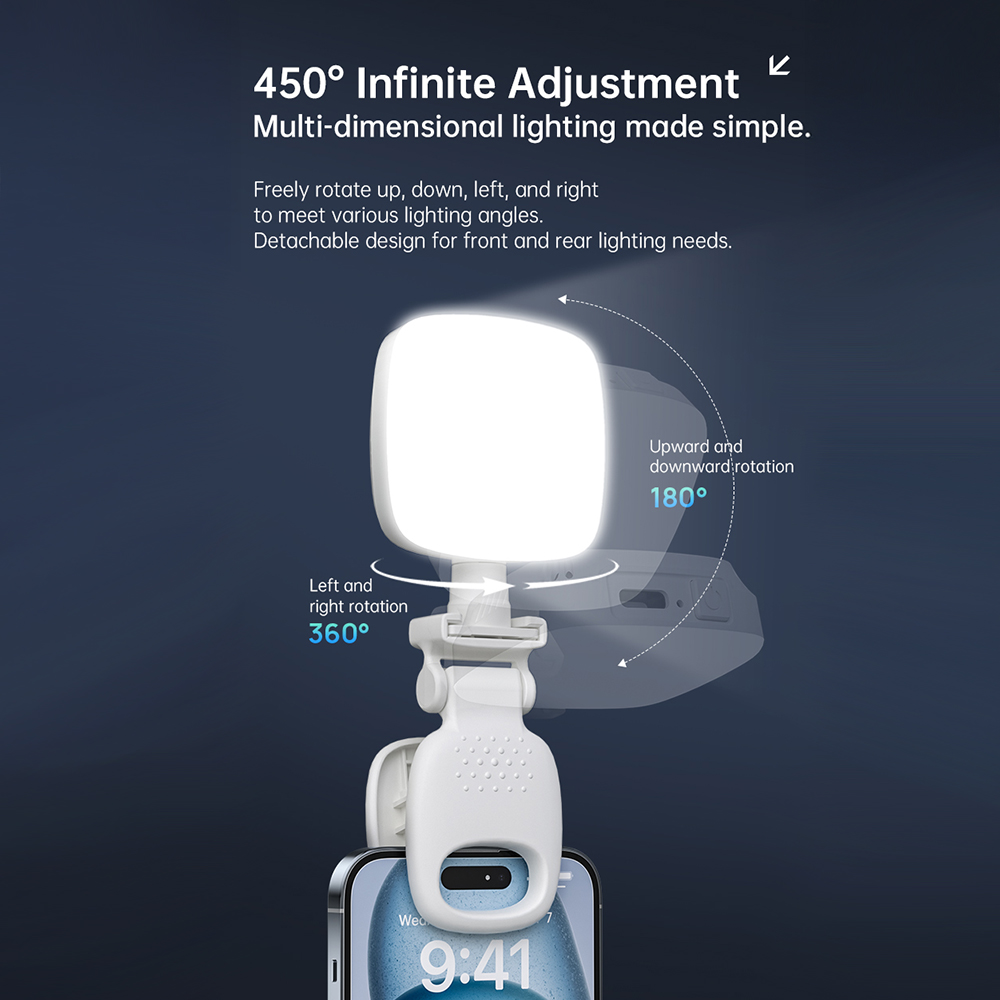 携帯用クリップ式ミニLEDセルフィーフィルライト調光可能ビュ - Photography Lighting Patterns のレビューと価格