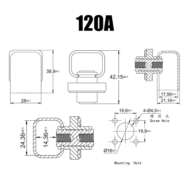 300A 200A 120A 全銅リチウム電池端子台高電流エ - V Mount Battery のレビューと価格