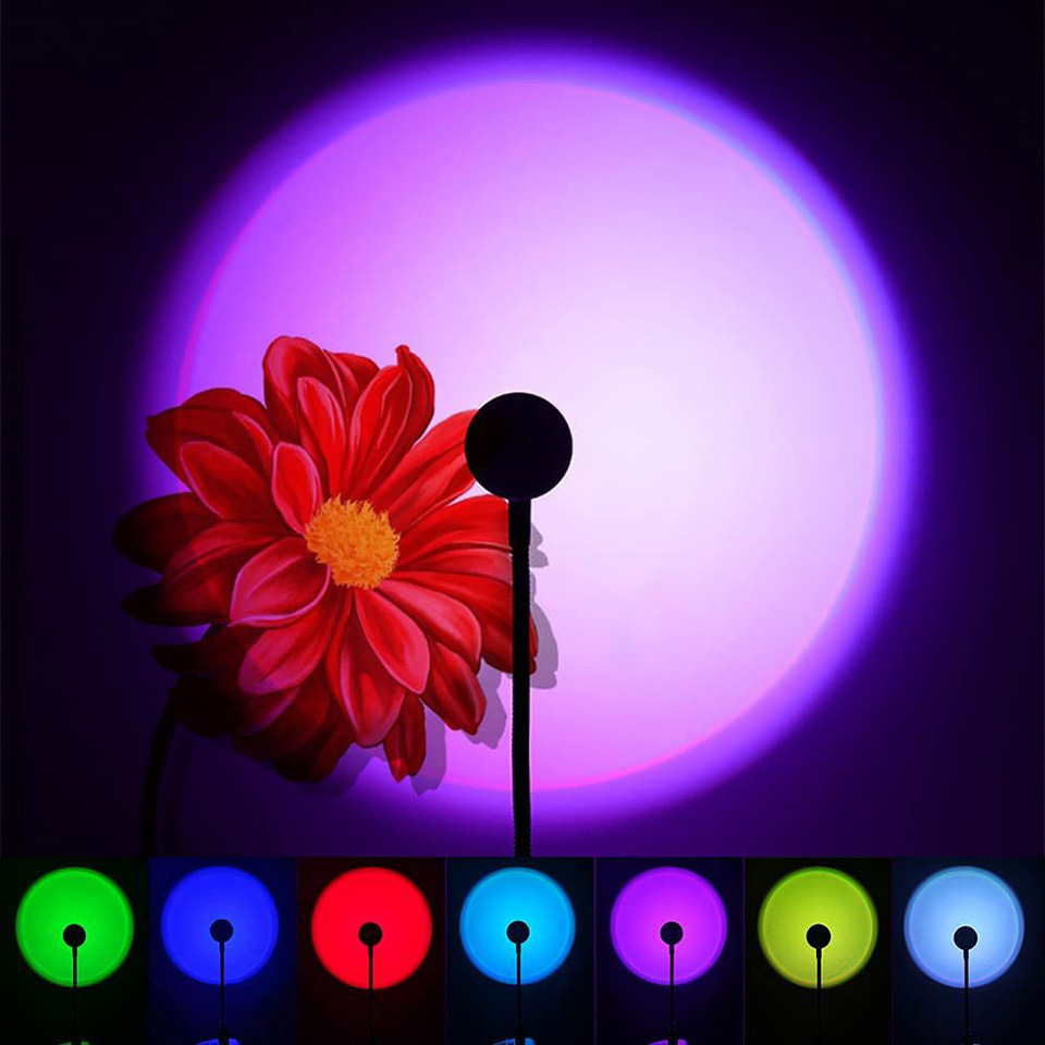 1x USB サンセットランプ LED レインボーネオンナイ - Photography Lighting Wall のレビューと価格