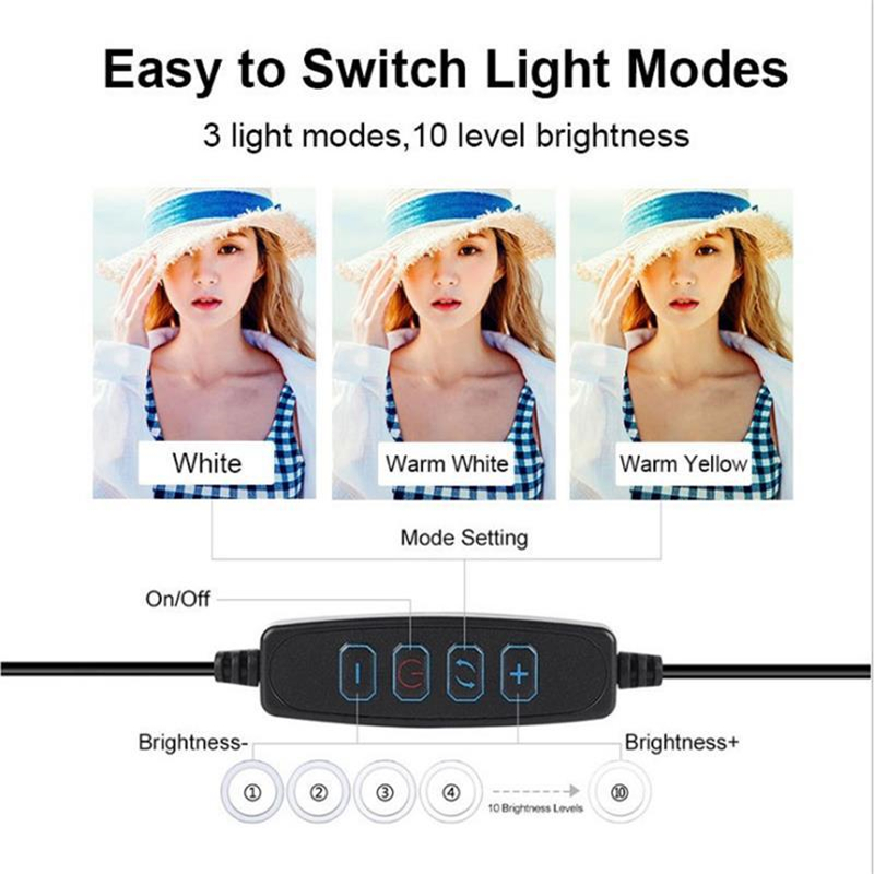 調光可能なLEDリングライト、電話用USB自撮りランプ、ライ - Photography Lighting Wall のレビューと価格