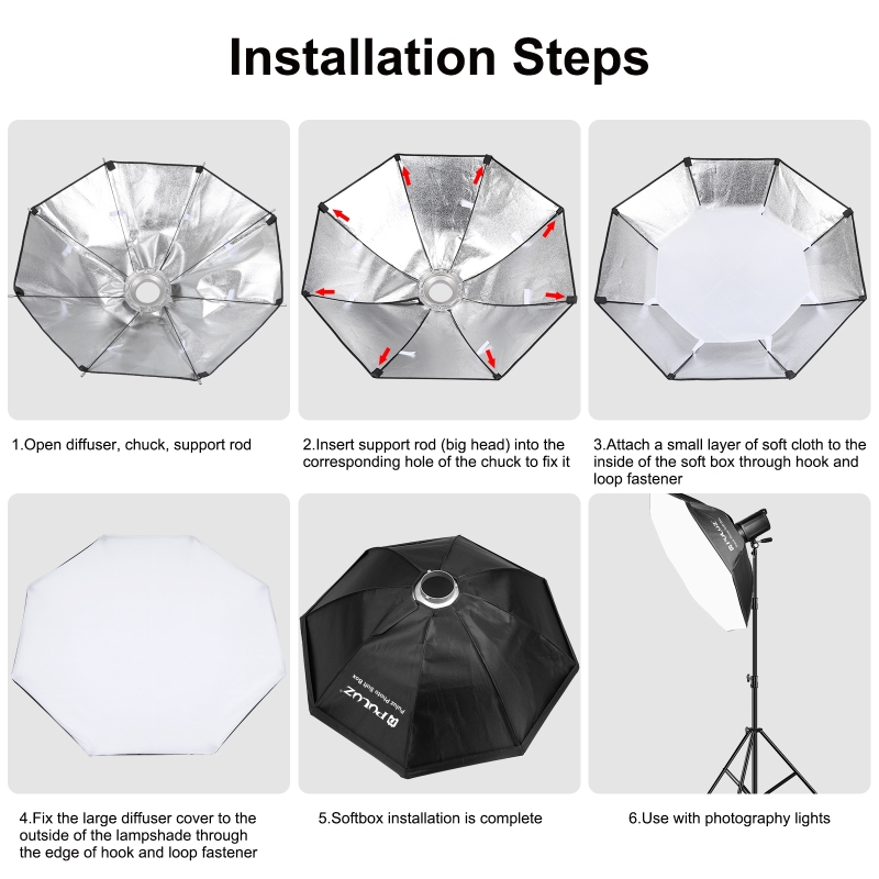 Pulz-octagonソフトボックス、写真用折りたたみ式ラ - Photography Lighting With Flash のレビューと価格