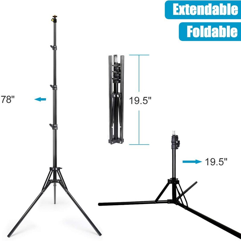 Nagnahz 78インチ写真照明三脚アルミ合金折りたたみ式 - Photography Lighting With Flash のレビューと価格
