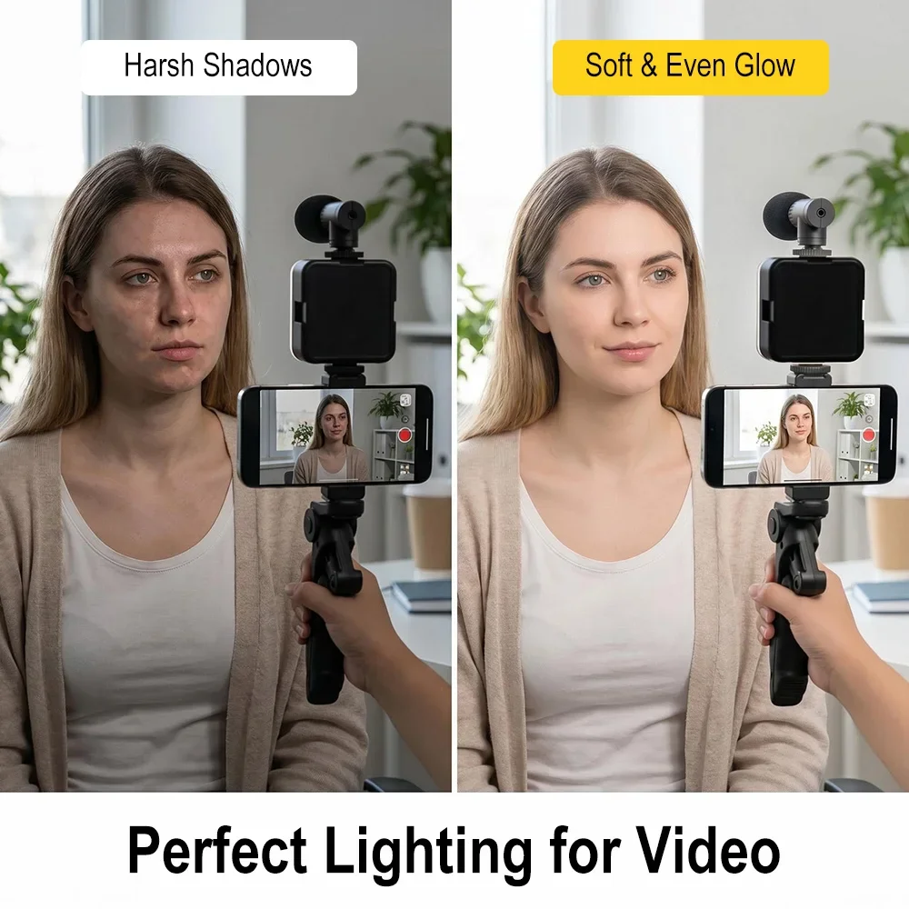 スマホVlogキット LEDビデオライト カメラ充電式フィル - Photography Lighting Kit Portable のレビューと価格