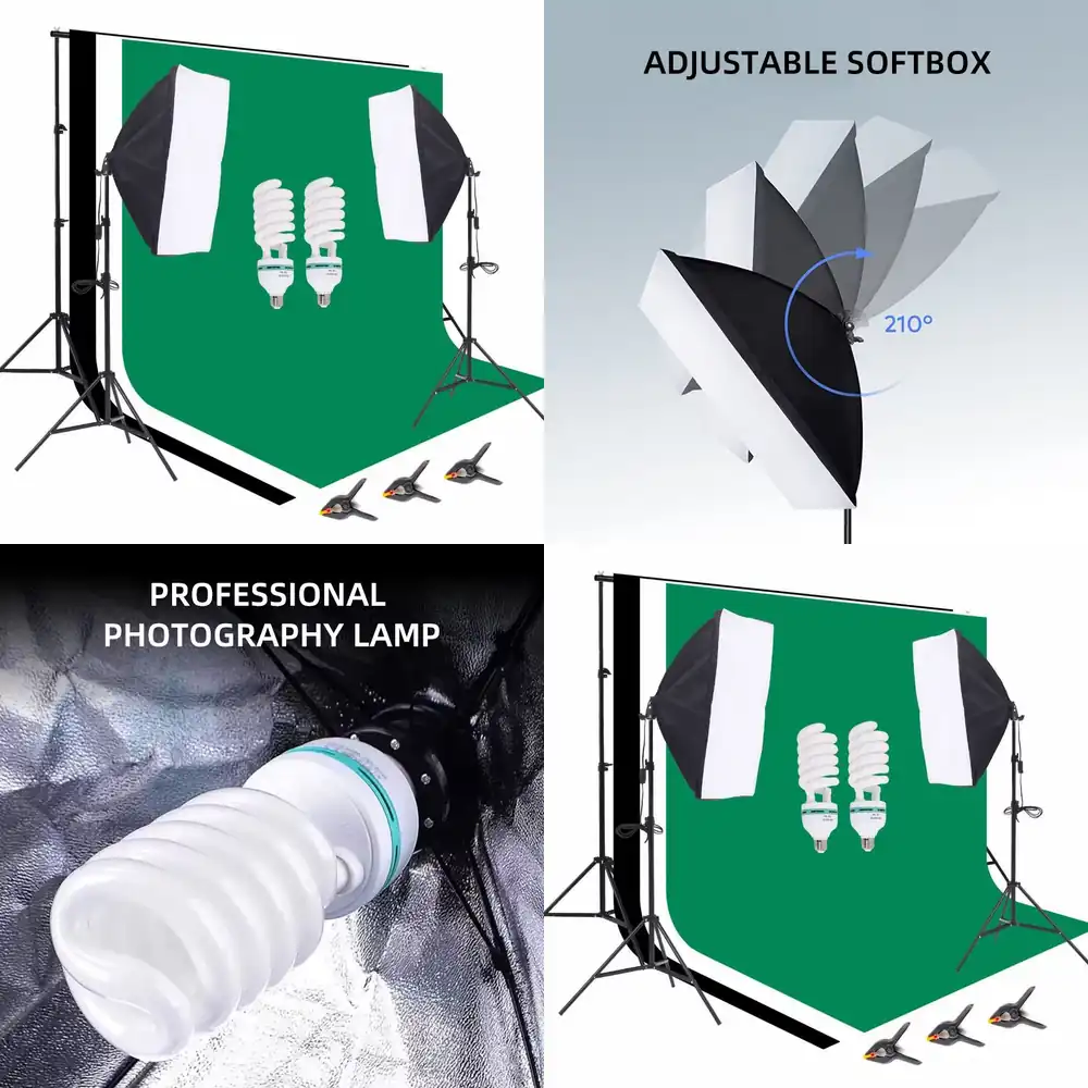 1つの写真スタジオ機材セット、2.6 * 3m背景スタンド、 - Photography Lighting Kit Portable のレビューと価格