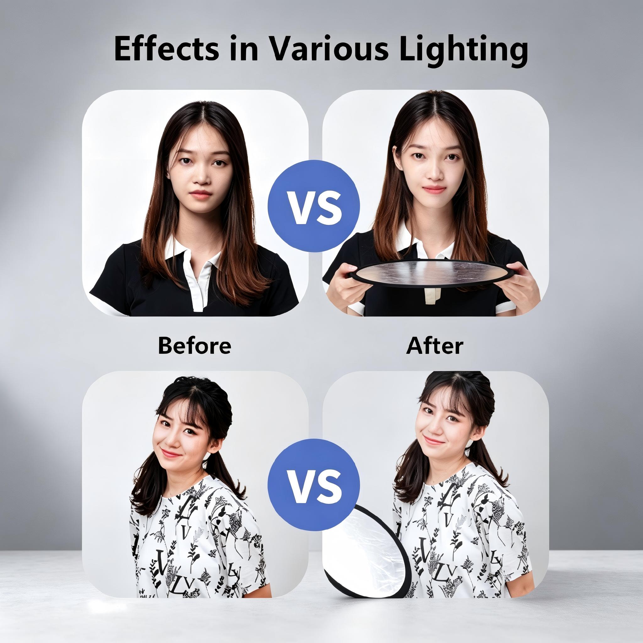 2-in-1両面ゴールドシルバーリフレクター、ポータブル折り - Photography Lighting Kit Portable のレビューと価格
