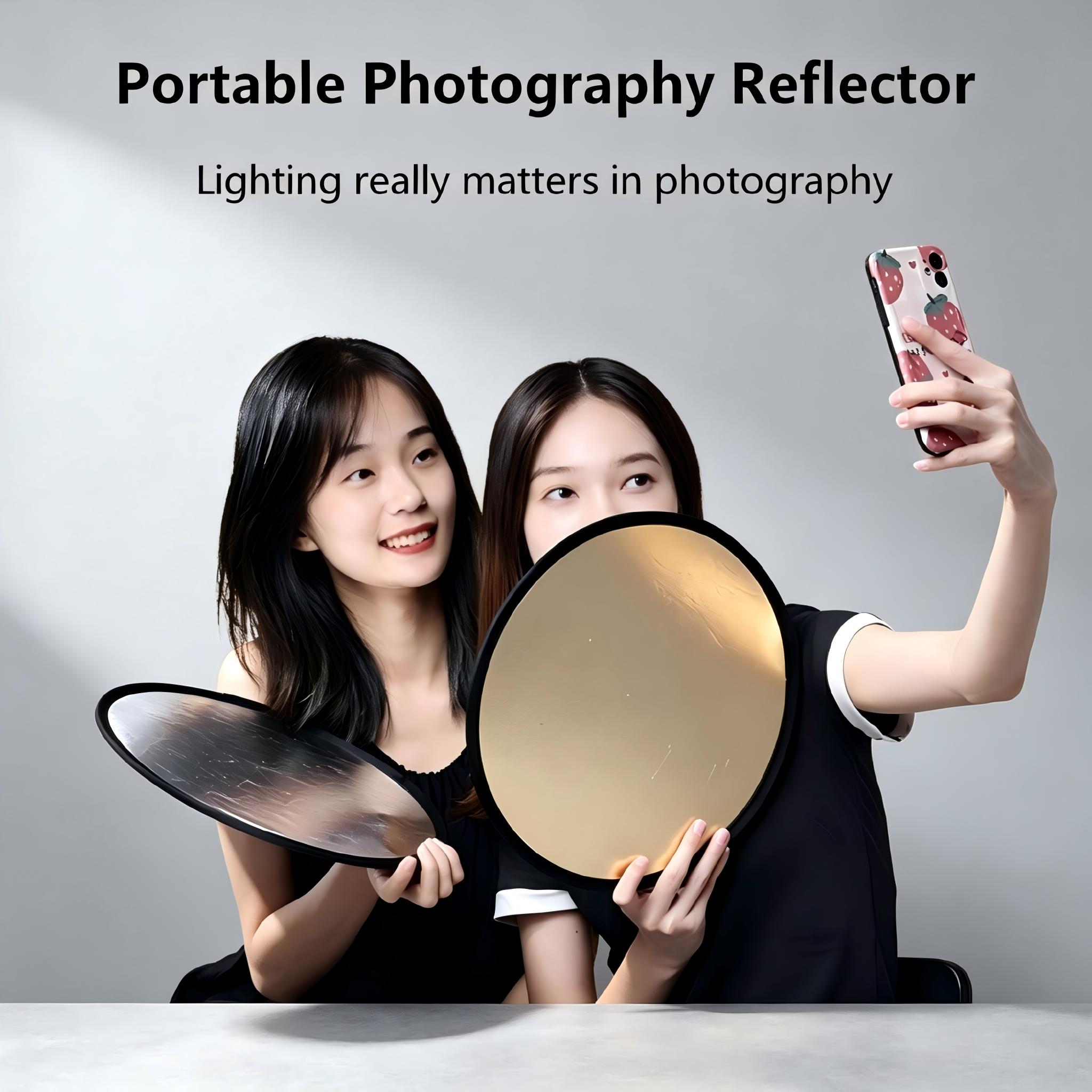 2-in-1両面ゴールドシルバーリフレクター、ポータブル折り - Photography Lighting Kit Portable のレビューと価格