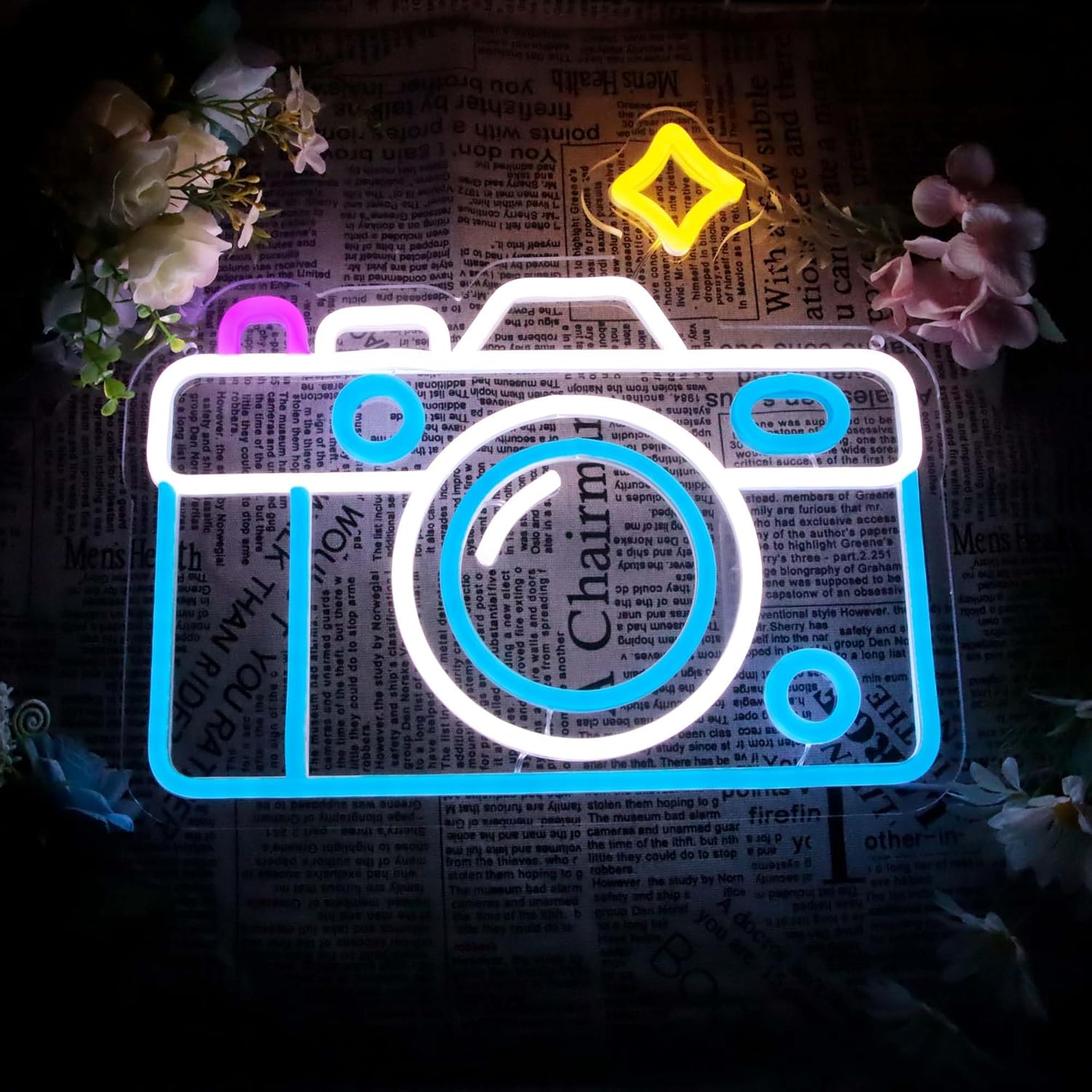 壁の装飾用のネオンサイン、写真カメラをテーマにした寝室のライ - Photography Lighting Wall のレビューと価格