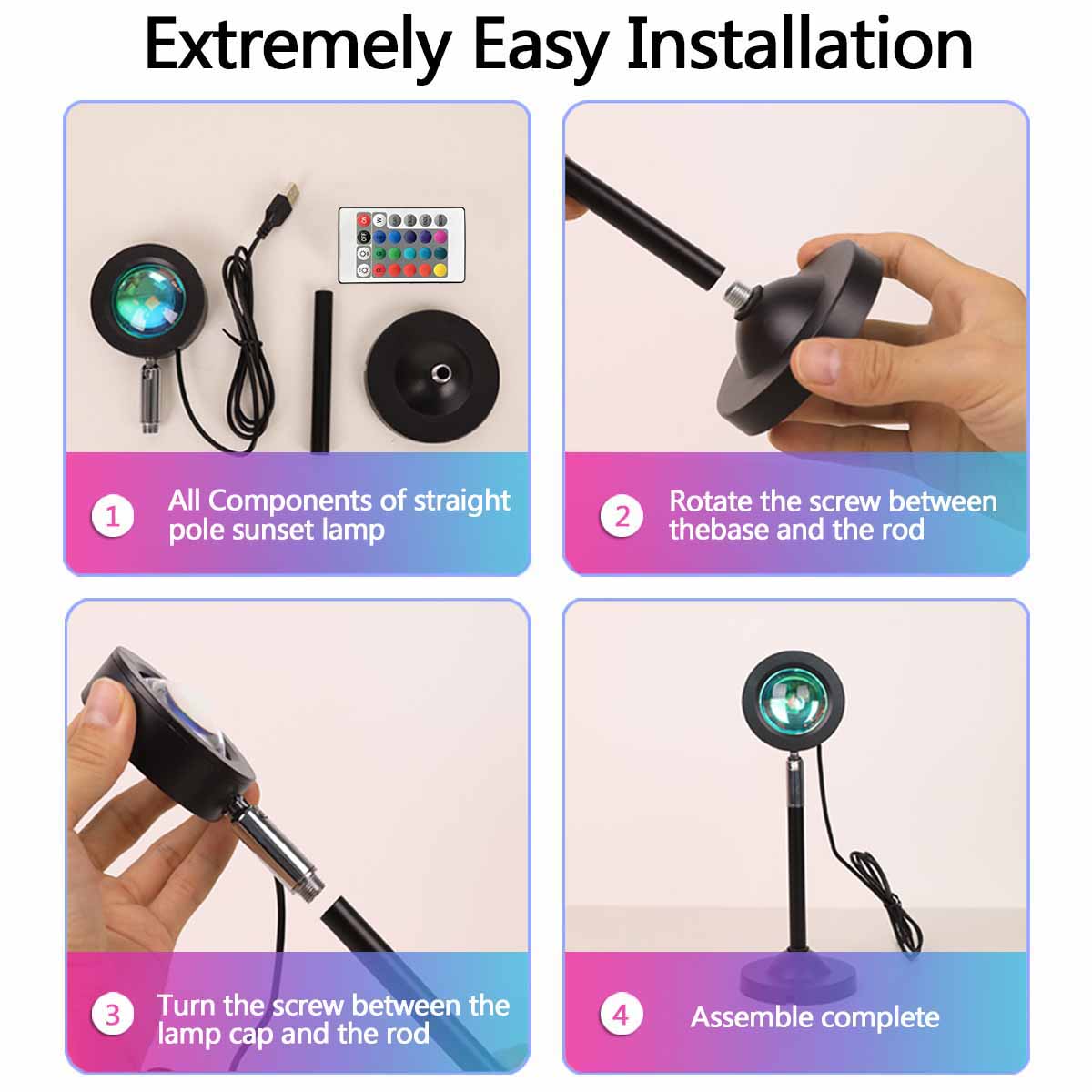 サンセットプロジェクションライトリモコン付き16色アンビエン - Photography Lighting Wall のレビューと価格